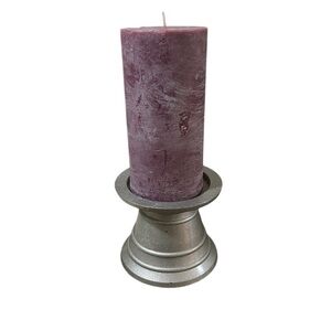 Vintage 90’s Pottery Barn Lavender Candle on Silver Holder home decor staging